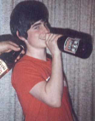 Drinking beer